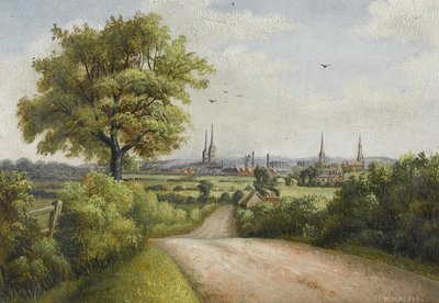 Coventry Spires from Barkers Butts Lane, early 20th century by William Howard Reeve